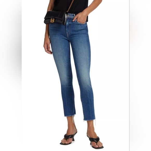 MOTHER The Mid Rise Dazzler Ankle Fray Stretch Denim Jeans Women's 27 - Picture 1 of 10